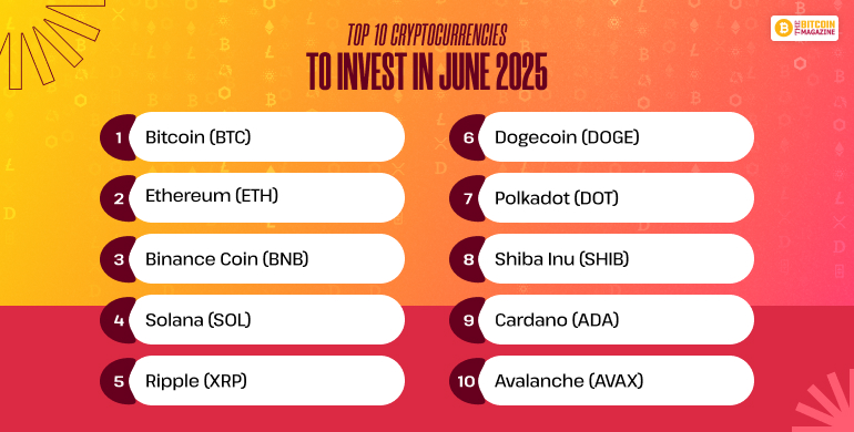 Top 10 Cryptocurrencies to Invest in June 2025